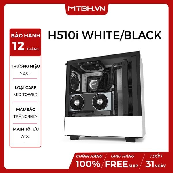 CASE NZXT H510i WHITE/BLACK