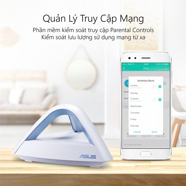 BỘ PHÁT WIFI LYRA TRIO MAP-AC1750 (1PK) (MESH WI-FI), Chuẩn AC1750 AiMesh 360 WIFI Mesh, 2 băng tần