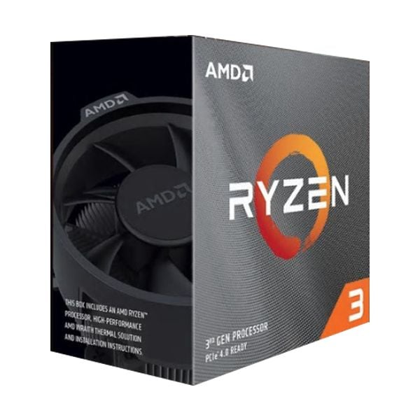 CPU AMD Ryzen 3 3300X with Wraith Spire cooler/ 3.8 GHz (4.3GHz Max Boost) / 16MB Cache / 4 cores / 8 threads / 65W / Socket AM4