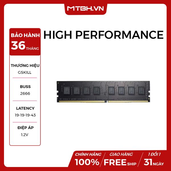 RAM DDR4 8GB GSKILL High Performance 2666mhz ( F4-2666C19S-8GNT ) NEW