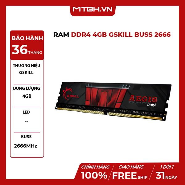 RAM DDR4 4GB GSKILL BUSS 2666