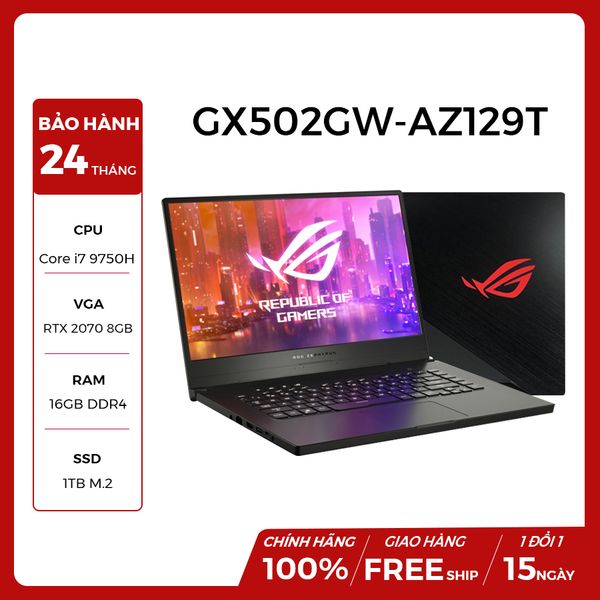 LAPTOP ASUS ROG ZEPHYRUS S GX502GW-AZ129T GEFORCE RTX 2070 8GB INTEL CORE I7 9750H 16GB 1TB 15.6″ FHD IPS 240HZ 3MS G-SYNC PERKEY RGB WIN 10