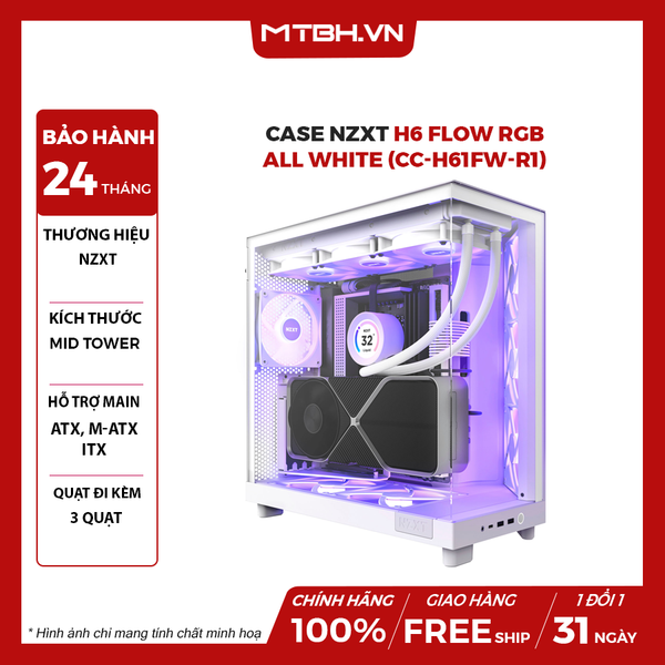 Case NZXT H6 Flow RGB All White