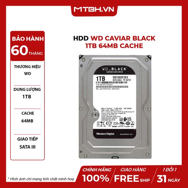 HDD WD Caviar Black 1TB 64MB Cache