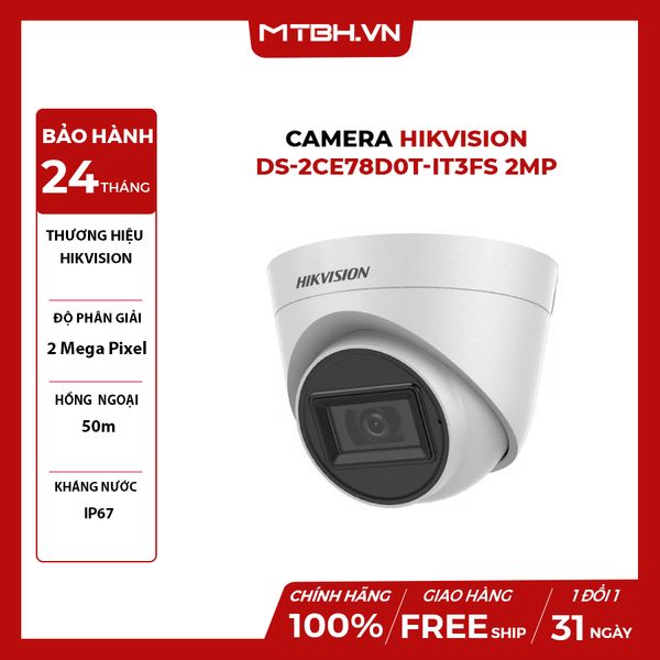 Camera Dome HIKVISION DS-2CE78D0T-IT3FS 2MP