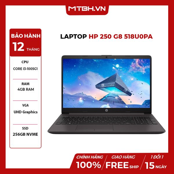 LAPTOP HP 250 G8 518U0PA CORE I3-1005G1 | 4GB RAM | 256GB SSD | 15.6