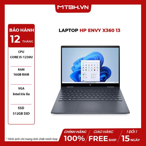 LAPTOP HP ENVY X360 13-bf0094TU 76B14PA Core i5-1230U | 16GB RAM | 512GB SSD | Intel Iris Xe | 13.3