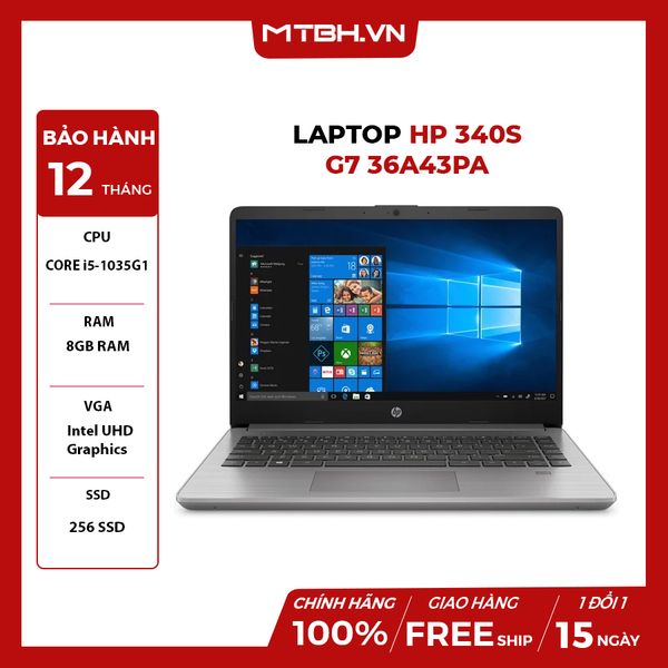 LAPTOP HP 340S G7 36A43PA CORE i5-1035G1 | 8GB RAM | 256GB SSD | 14.0