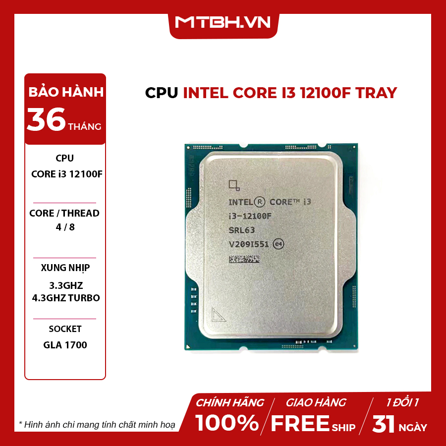  CPU Core I3-12100F New I3 12100F 3.3 GHz 4-Core 8