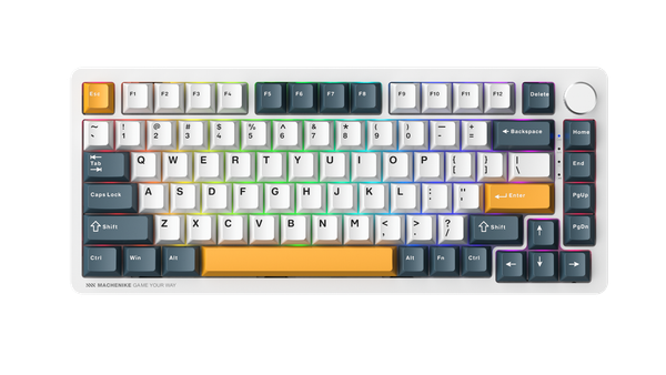 Bàn Phím Cơ Machenike K600-B82W Tri-mode RGB White GR Silver Switch