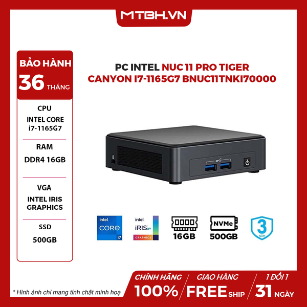 PC Intel NUC 11 Pro Tiger Canyon i7-1165G7 BNUC11TNKI70000
