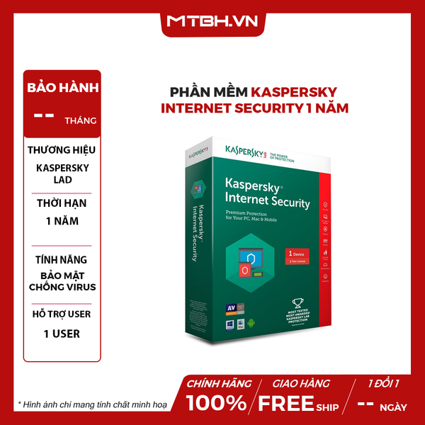 PHẦN MỀM KASPERSKY INTERNET SECURITY 1 USER 1 YEAR