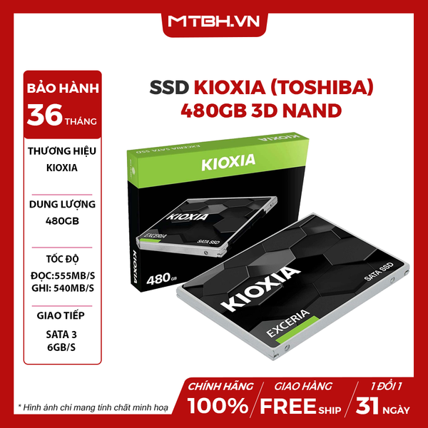 SSD (TOSHIBA) Kioxia 480GB 3D NAND 2.5 inch SATA III BiCS FLASH