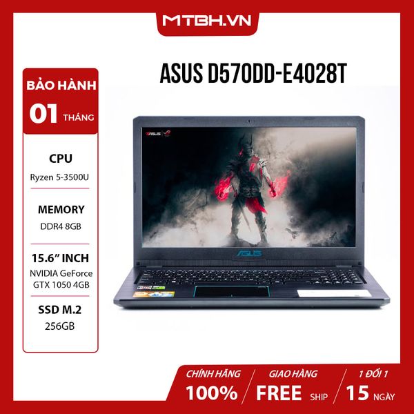 LAPTOP ASUS D570DD-E4028T RYZEN 5-3500U/8G/256GB SSD/GF GTX 1050 4G/15.6''FHD/Win 10 2ND