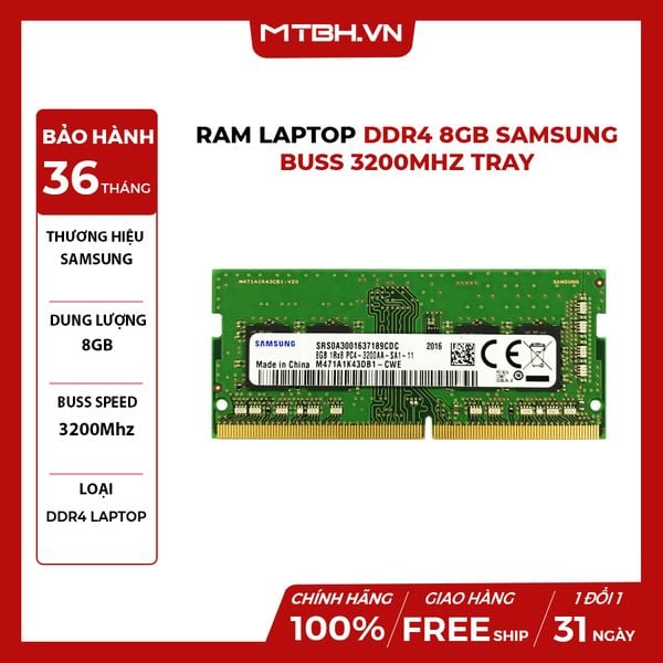RAM LAPTOP DDR4 8GB SAMSUNG BUSS 3200MHz Tray