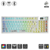 Bàn Phím Cơ AULA F98 PRO LED RGB 3 Modes,Màn Hình Phụ, Núm Xoay, Hotswap , Keycap Trong Suốt White
