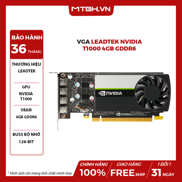 VGA Leadtek NVIDIA T1000 4GB GDDR6