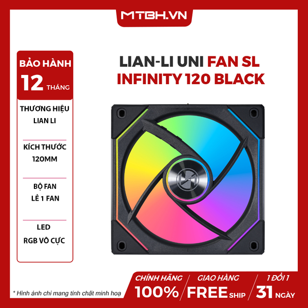 FAN CASE LIAN-LI UNI FAN SL INFINITY 120 TRIPLE BLACK - LẺ