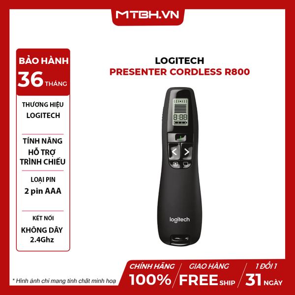 Bút Trình Chiếu Logitech Presenter Cordless R800