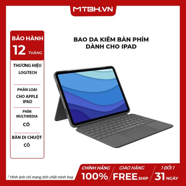 Bao Da Kèm Bàn Phím Logitech Combo Touch iPad Pro 12.9