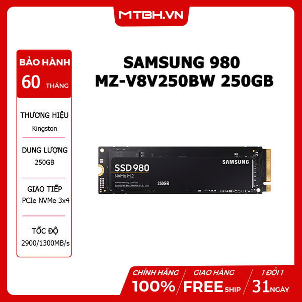 SSD SAMSUNG 980 250GB M.2 NVMEe MZ-V8V250BW