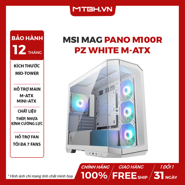 CASE MSI MAG PANO M100R PZ WHITE M-ATX