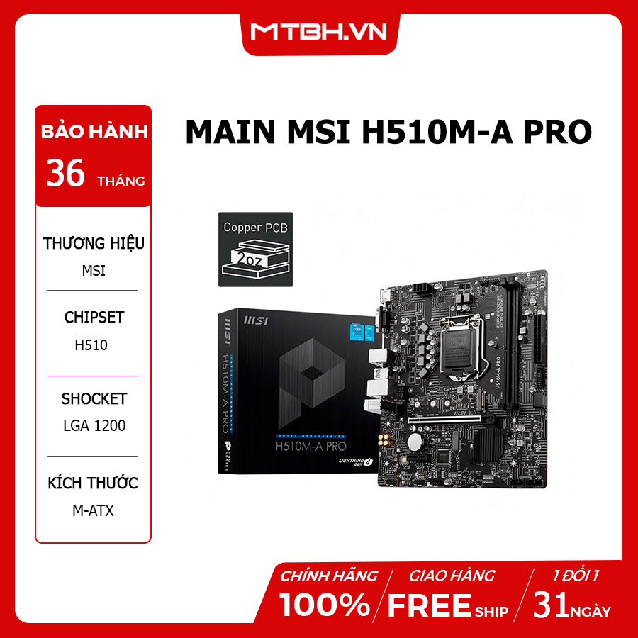 MAIN MSI H510M-A PRO – Máy Tính Biên Hòa