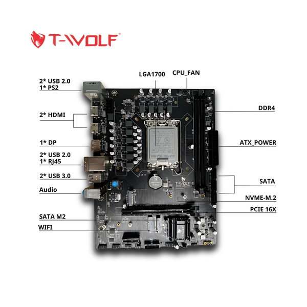 Main T-WOLF H610m M.2 DDR4