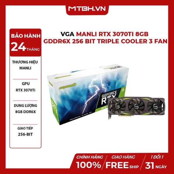 VGA MANLI RTX 3070TI 8GB GDDR6X 256 bit TRIPLE COOLER 3 FAN