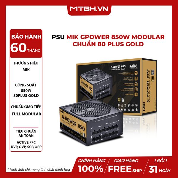 Nguồn MIK 850W GPOWER 80 PLUS GOLD