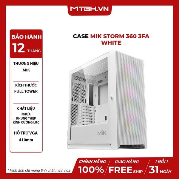 CASE MIK STORM 360 3 FAN WHITE