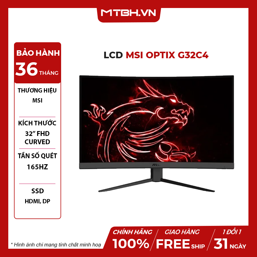 MÀN HÌNH LCD MSI OPTIX G32C4 E2 FHD VA 165Hz 1MS CHUYÊN GAME – Máy Tính ...