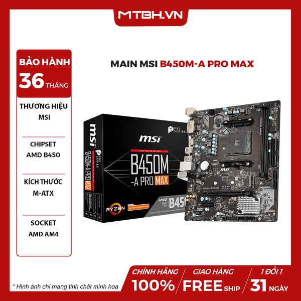 MAIN MSI B450M-A PRO MAX II ( AM4 / m-ATX / 2xDDR4 )