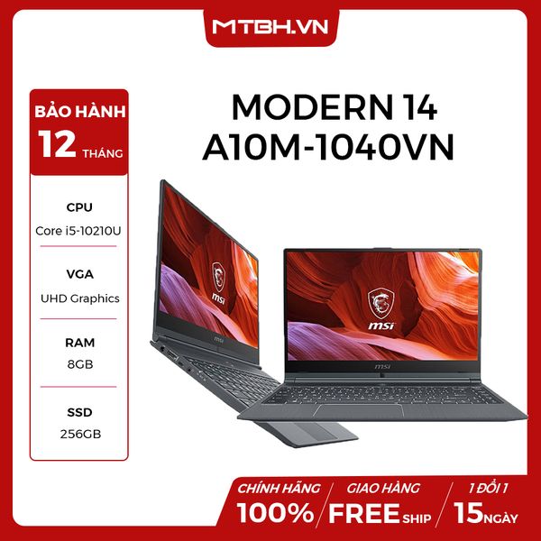 LAPTOP MSI MODERN 14 A10M-1040VN CORE I5-10210U | 8GB RAM | 256GB SSD | 14