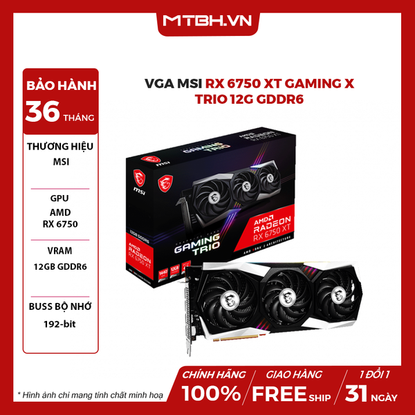 VGA MSI RX 6750 XT GAMING X TRIO 12G GDDR6