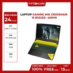 LAPTOP GAMING MSI CROSSHAIR 15 B12UEZ- 460VN CORE i7-12700H | RTX 3060 6GB | 16GB RAM | 1TB SSD | 15.6