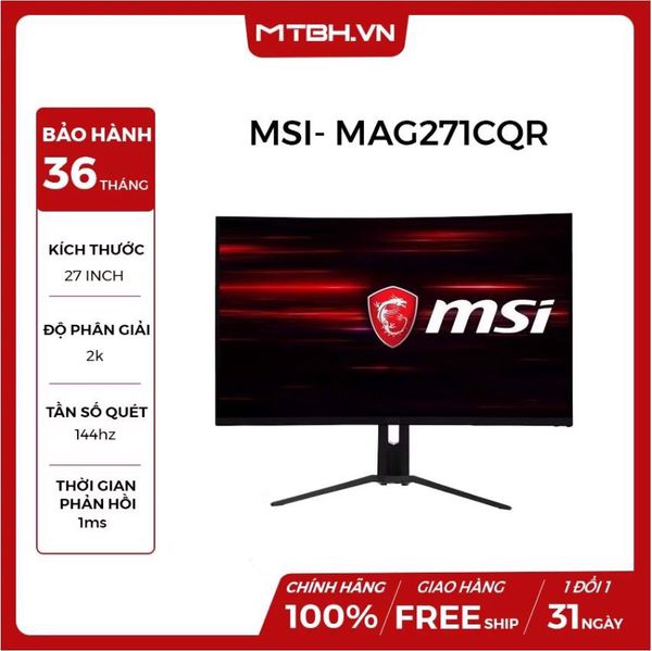 LCD MSI 27 INCH CONG OPTIX MAG271CQR CURVED 2K 144HZ RGB NEW 36TH