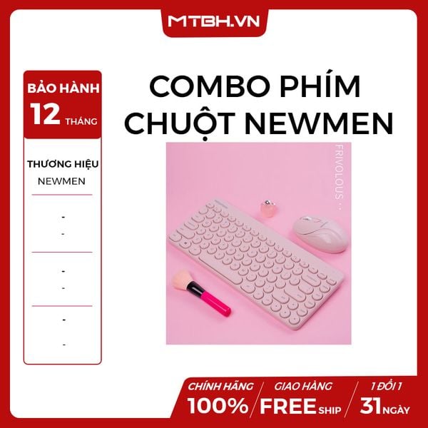 COMBO PHÍM CHUỘT KHÔNG DÂY NEWMEN K928 HỒNG
