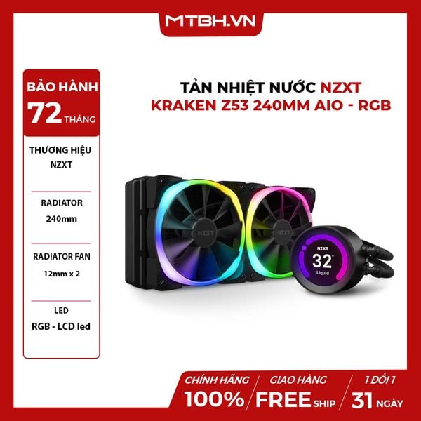 TẢN NHIỆT NƯỚC NZXT KRAKEN Z53 240MM AIO - RGB