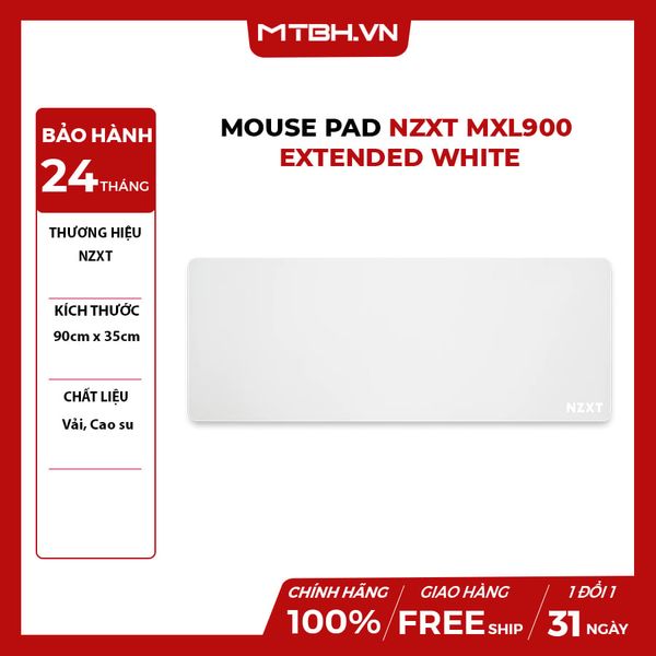 MOUSE PAD NZXT MXL900 EXTENDED WHITE