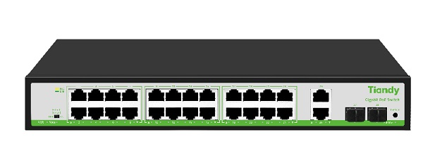 Switch TIANDY TC-P3S028 26 Port Gigabit + 2 Port SFP Gigabit PoE (G/2422/AT/280)