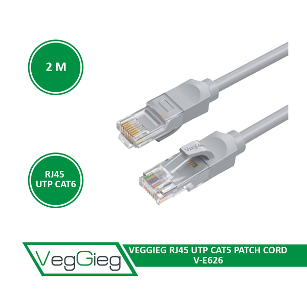 DÂY MẠNG BẤM SẴN CAT 6 VEGGIEG V-E626 | 2 MÉT