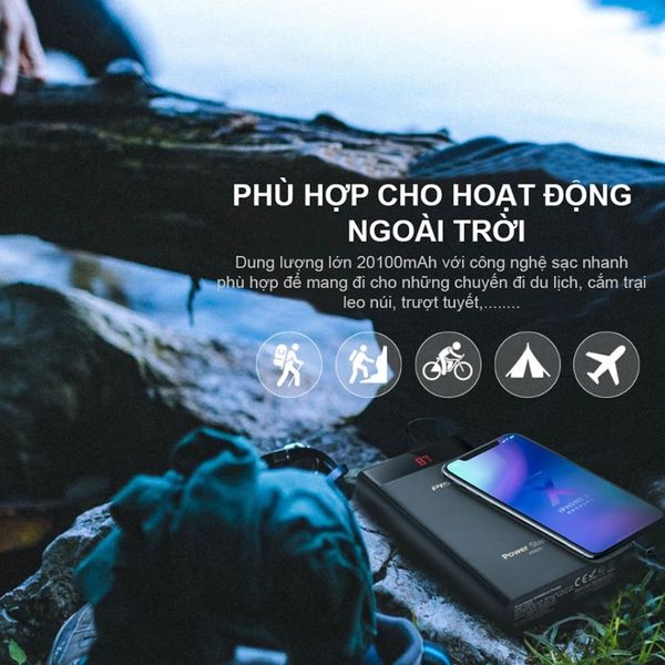 Sạc dự phòng Pisen Power Station 20100mAh( QC3.0, PD3.0, LED ) Black