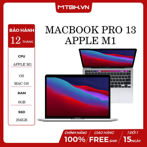 APPLE MACBOOK PRO 13 M1 MYDA2SA/A | Apple M1 | 8GB RAM | 256GB SSD| 13.3 inch IPS | Mac OS | BẠC | HÀNG CHÍNH HÃNG