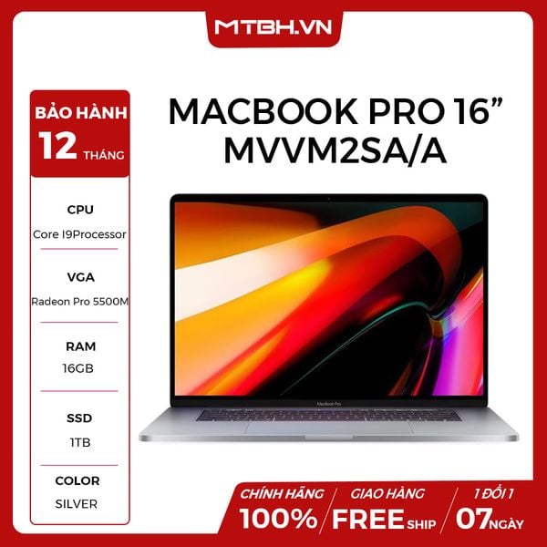 APPLE MACBOOK PRO 16 INCH MVVM2SA/A | CORE I9 9TH-GEN | 16GB RAM | 1TB SSD | RETINA DISPLAY | SILVER