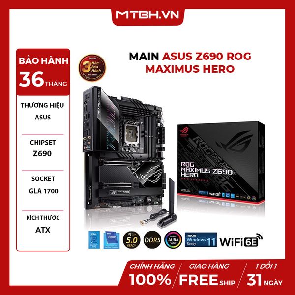 MAIN ASUS Z690 ROG MAXIMUS HERO (Intel Z690, Socket 1700, ATX, 4 khe RAM DDR5)