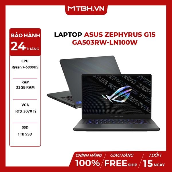 LAPTOP ASUS ZEPHYRUS G15 GA503RW-LN100W Ryzen 7-6800HS | 32GB RAM | 1TB SSD | RTX 3070 Ti 8GB | 15.6