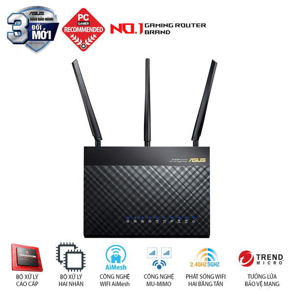 PHÁT WIFI ASUS RT-AC68U - CHUẨN DOANH NGHIỆP