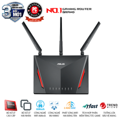 PHÁT WIFI ASUS RT-AC86U (Gaming Router) AC2900 MU-MIMO hỗ trợ AiMesh, bảo vệ mạng AiProtection