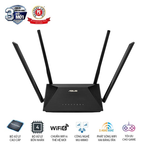 BỘ PHÁT WIFI ASUS RT-AX53U CHUẨN AX1800 (WIFI 6)